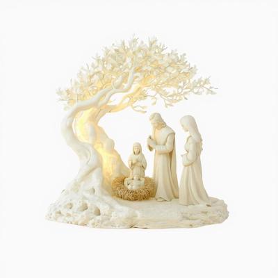 Prayer Under Moonlight Tree 2D Flat Religious Home Decor Artwork b