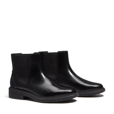 Chelseaboots TIMBERLAND "STORMBUCKS - MID CHELSEA BOOT", Damen, Gr. 38,5, Leder Textil, schwarz (schwarz full grain), Schuhe Chelseaboots