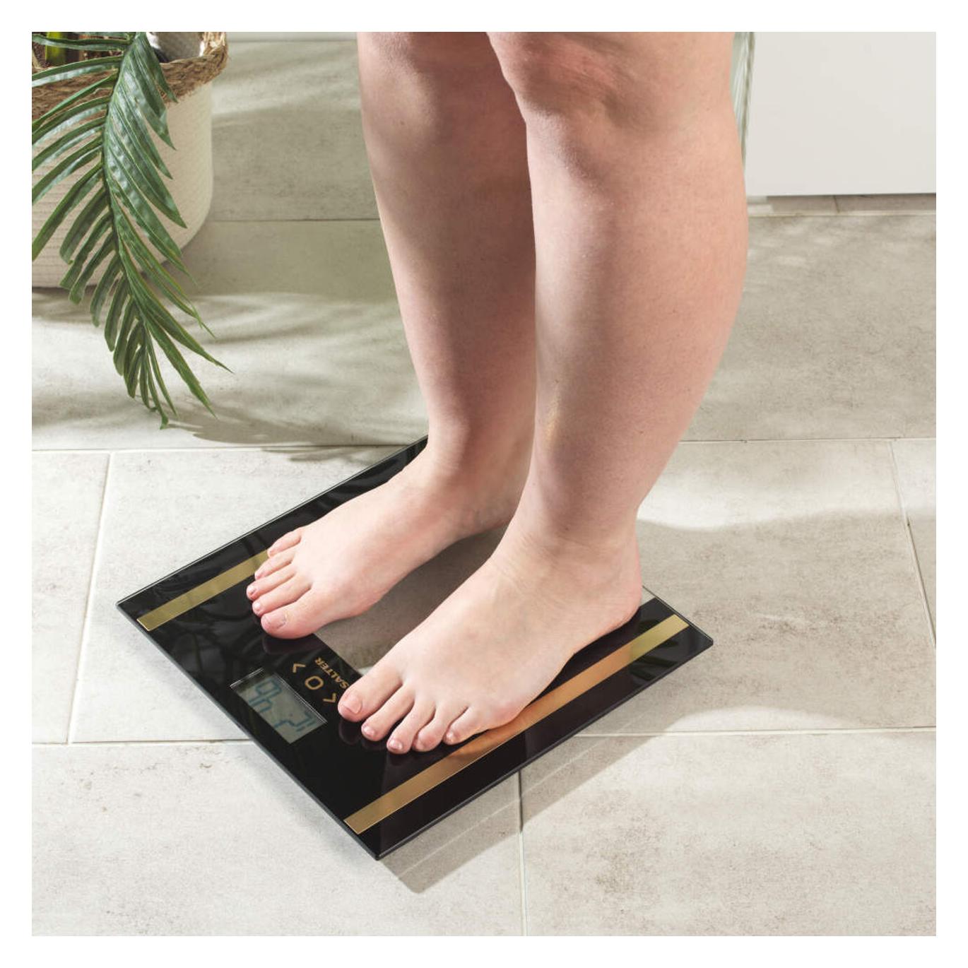 Salter Scales SA00550BGCFAS Glass Analyser Bathroom Scale Black/Gold (150 kg) (SA00550BGCFAS)