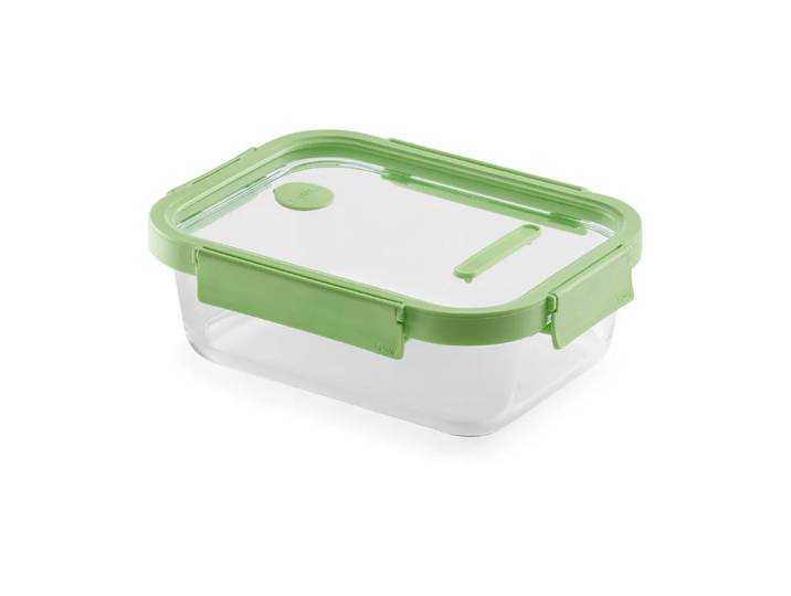 Lékué Boîte à lunch rectangulaire en verre Lékué 1,52 L Vert
