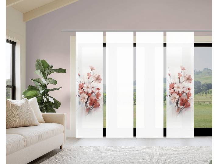 Schiebegardine HOME WOHNIDEEN LOTUS , rosa (altrose), B:60cm H:245cm, Polyester, Gardinen, Schiebegardine, Schiebewand Seidenoptik, SET, Digitaldruck