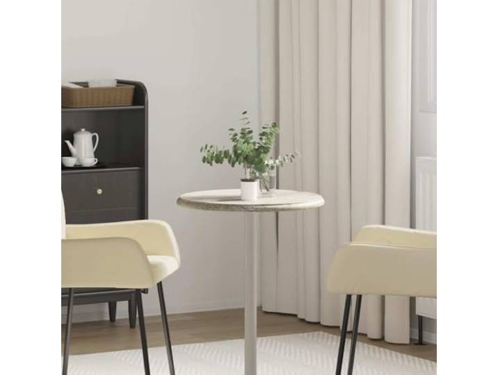PTUGUOF Marmor Tischplatte Grau Ø50 cm Robust, feucht abwischbar, für Esszimmer, Küche, Garten