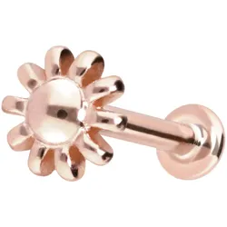 14 Karat Gold Labret mit Innengewinde BLUME