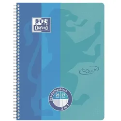 Oxford Collegeblock »Touch Duo« A4+ kariert und liniert blau