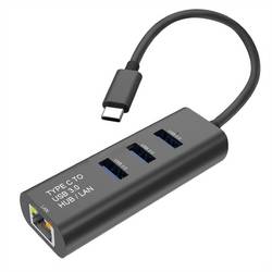 SECOMP STANDARD USB-C zu Gigabit Ethernet Konverter + Hub 3x S1431