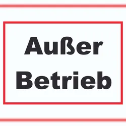 HB-Druck Außer Betrieb Schild A6 Rückseite selbstklebend