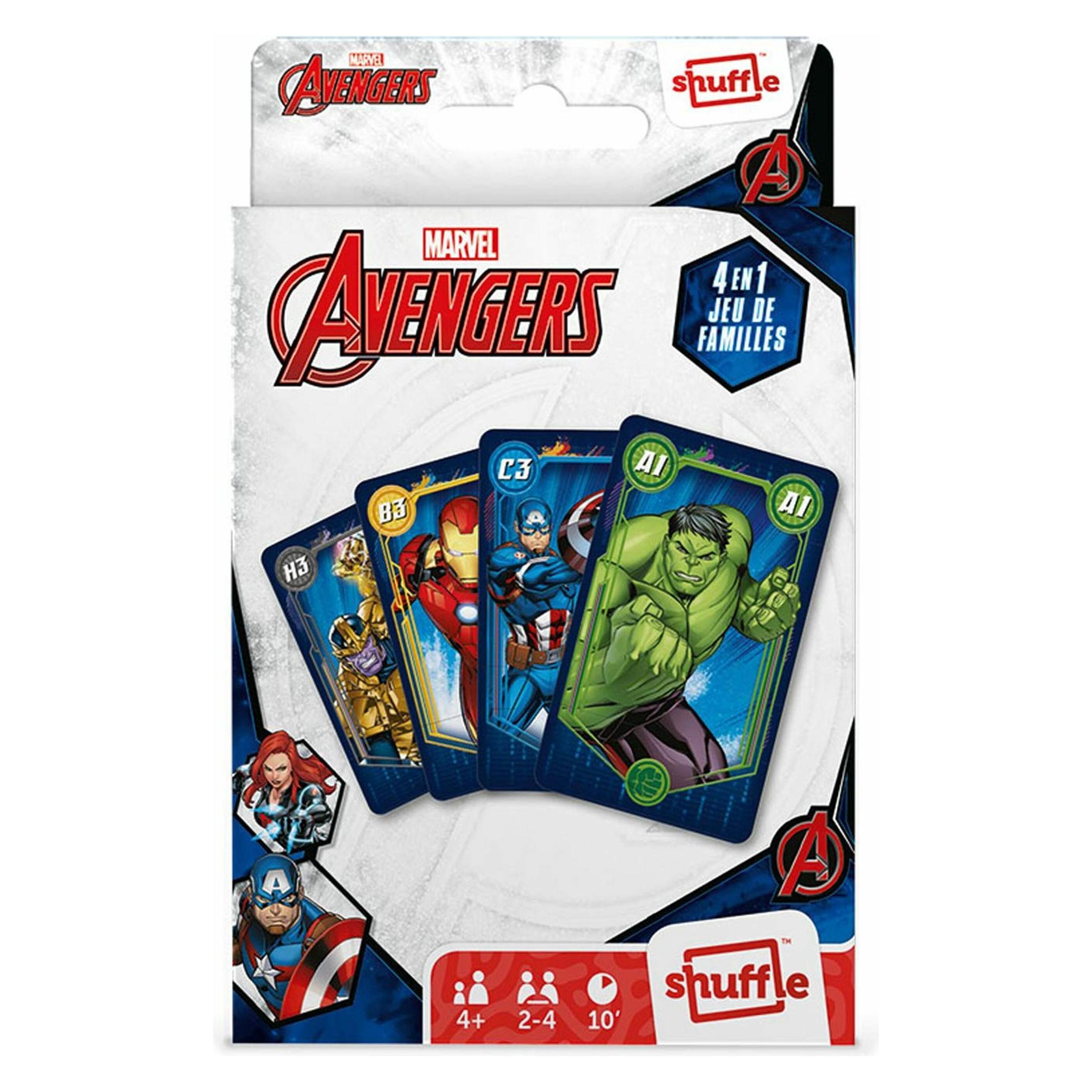 Cartamundi Shuffle - Jeu de Cartes Avengers - 4 en 1 (Englisch, 2 - 4 Spieler) (10028042)