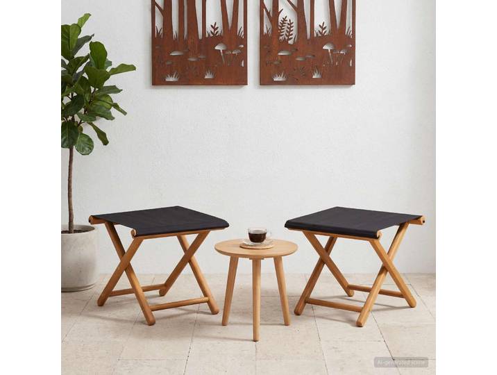vidaXL Liegestuhl 2 pcs Massives Eukalyptus Holz Schwarz