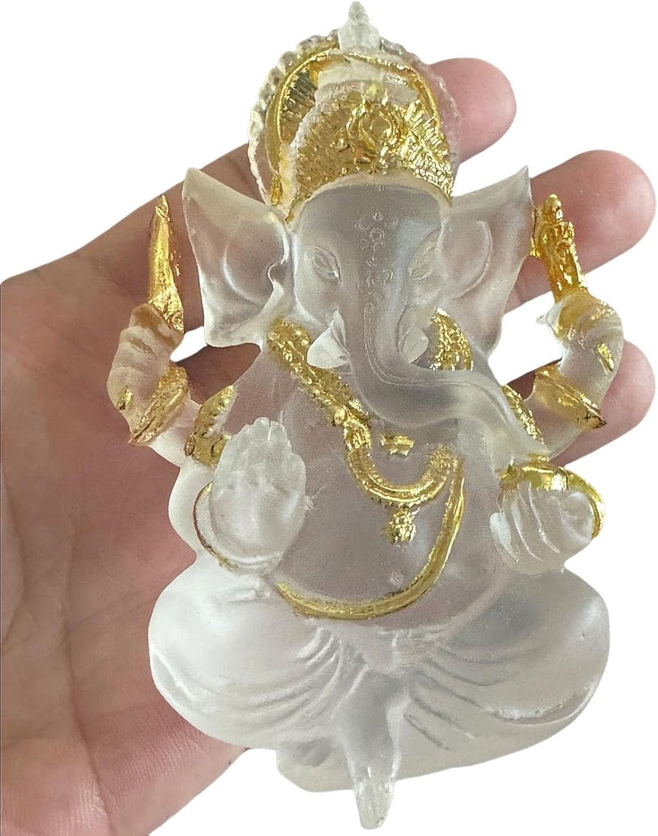 Merkloos Ganesh Standbeeld voor Woondecoratie - Hindu Olifant God Beeldje voor Geluk en Rijkdom