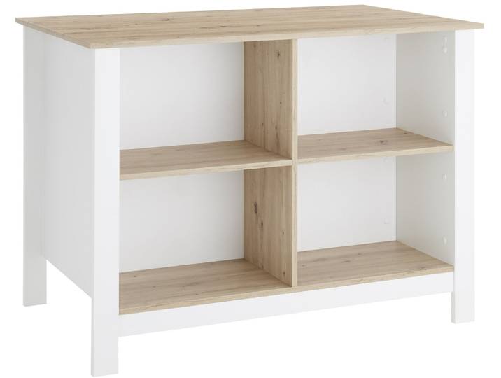 Smartkitchen Kücheninsel SUGAR, Weiß, Holznachbildung