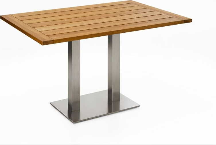 Niehoff - Rechteckiger Bistrotisch - Teak Teak geölt Stahl Anthrazit 140 x 95 cm