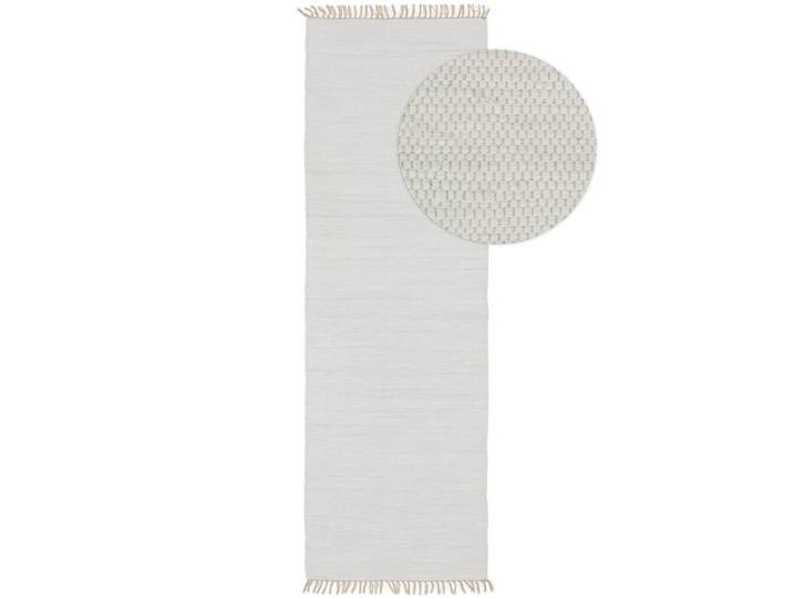 Tapis fabriqué à partir de matériaux recyclés blanc 80x250