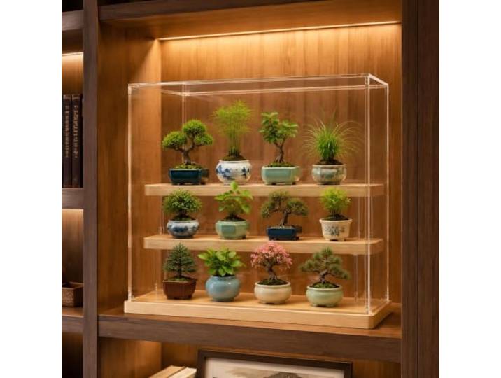 Passgenaue Acryl-Vitrine Mit 3 Ebenen – Transparente Präsentationsbox Vitrinenbox Für Die Arbeitsplatte Mit Stufen, Platzsparend Stapelbar, Für Make-up, Puppen, Pflanzen, Muscheln