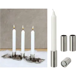 Stabkerzenhalter magnetisch Metall Silber 2 ,5x5cm Home Deko Vintage weihnachtliche Tischdeko scandic chic Kerzenhalter Retro Wohnzimmerdekoration Kerzenständer Kerzenpin Dekoschale