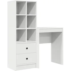 vidaXL Schreibtisch mit Schubladen 2 pcs Weiß