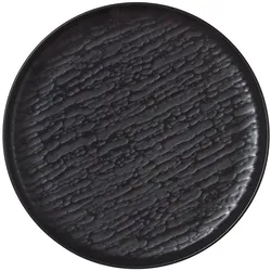 12x Flache Teller Ø 27 cm NOVA Smoke / schwarz Porzellan
