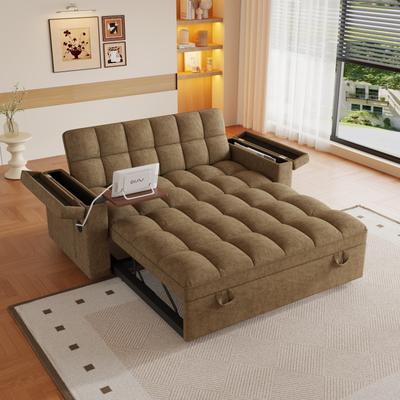 Direct Wicker "65 ""3-in-1 Foldable Large-sized Chenille Sofa Bed"