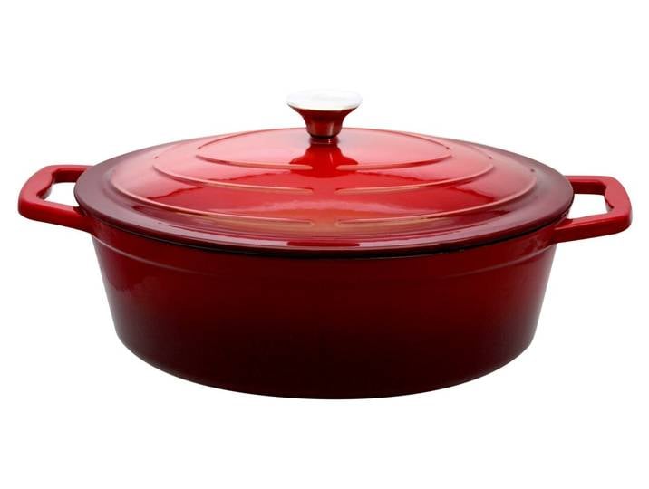 Elo Bräter oval KIRSCHROT, rot, Gusseisen