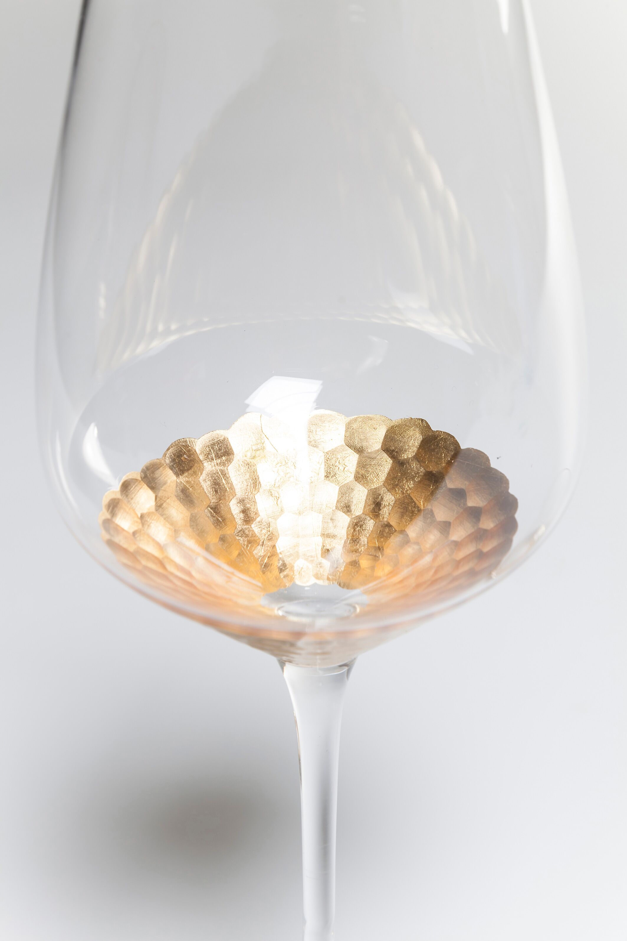 Glas KARE DESIGN "Gobi", gold, B:7,5cm H:27cm, Glas, Trinkgefässe, Glas, Rotwein-, Sekt- oder Wasserglas gold 27cm, 330ml, 6