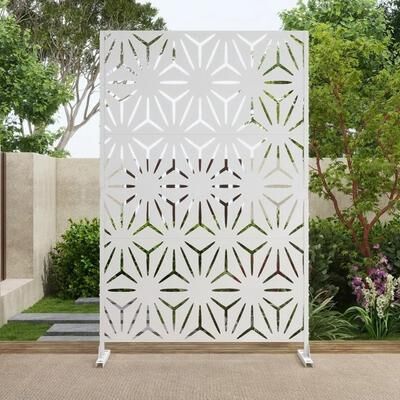 Lumibee Outdoor Metal Privacy Screen Fence Panel Star Pattern