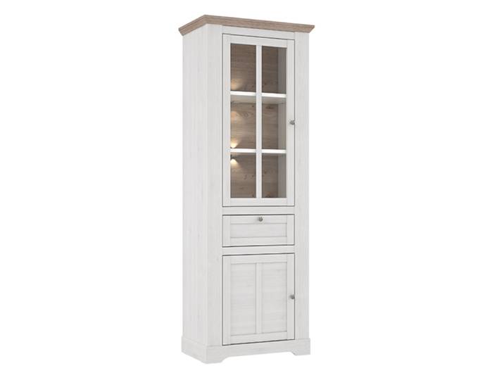 Vitrine 1 porte Iloppa Chene Neige/chene Sonoma - Basika