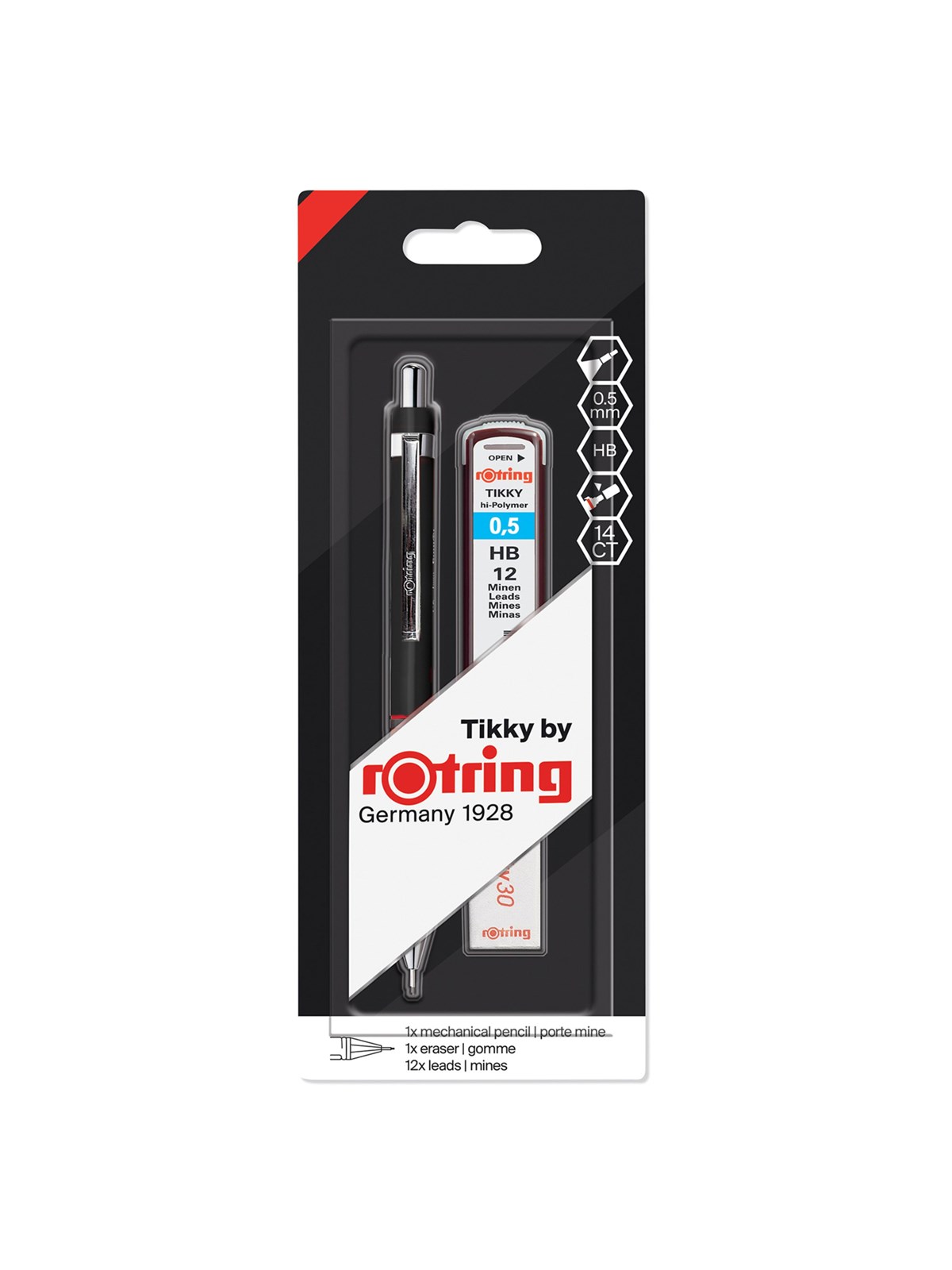 Rotring rOtring Tikky-Druckbleistift-Set mit Farbcodierung | 0,50 mm