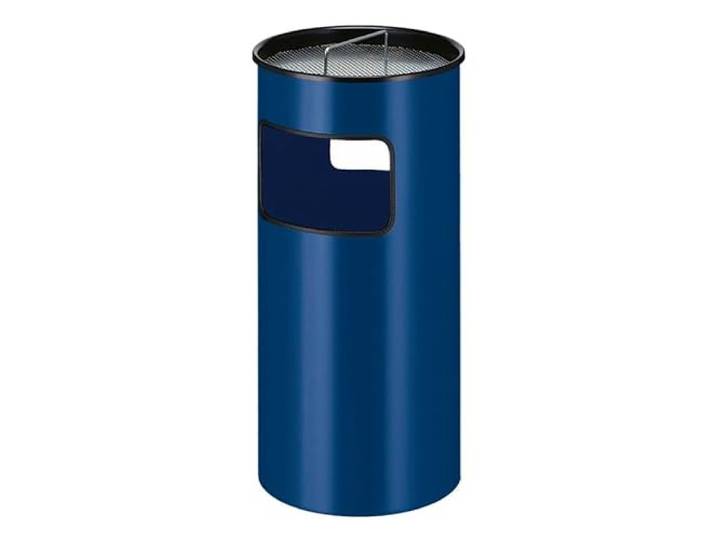 PROREGAL Runder feuerfester Kombiascher inkl. Löschsand & Sieb 50 Liter, HxØ 69x32cm Inneneimer aus Metall Blau