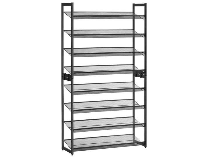 Étagère à chaussures 8 niveaux empilable 92.3 x 30.5 x 163.4 cm noir