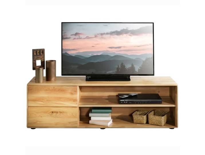 Lomadox Lowboard ca. 149 cm breit Massivholz Fernsehschrank TV Board Fernsehtisch Medienschrank Unterschrank modern in Wildeiche