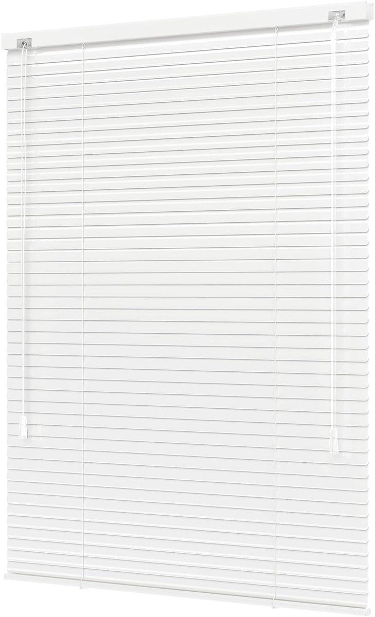 Lichtdichte aluminium jaloezie in wit glans voor privacybescherming - 95 x 150 cm