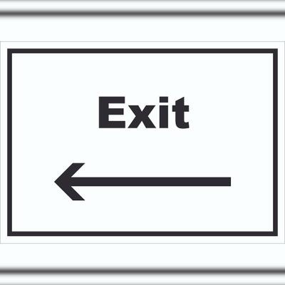 HB-Druck Exit Schild mit Text und Richtungspfeil links Ausgang waagerecht A5 (148x210mm)