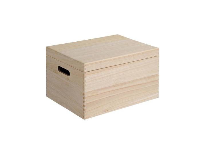 Allzweckkiste KESPER Kiefernholz mit Klappdeckel Natur , braun, B:29cm H:23cm T:39cm, Aufbewahrungsboxen, Allzweckkiste