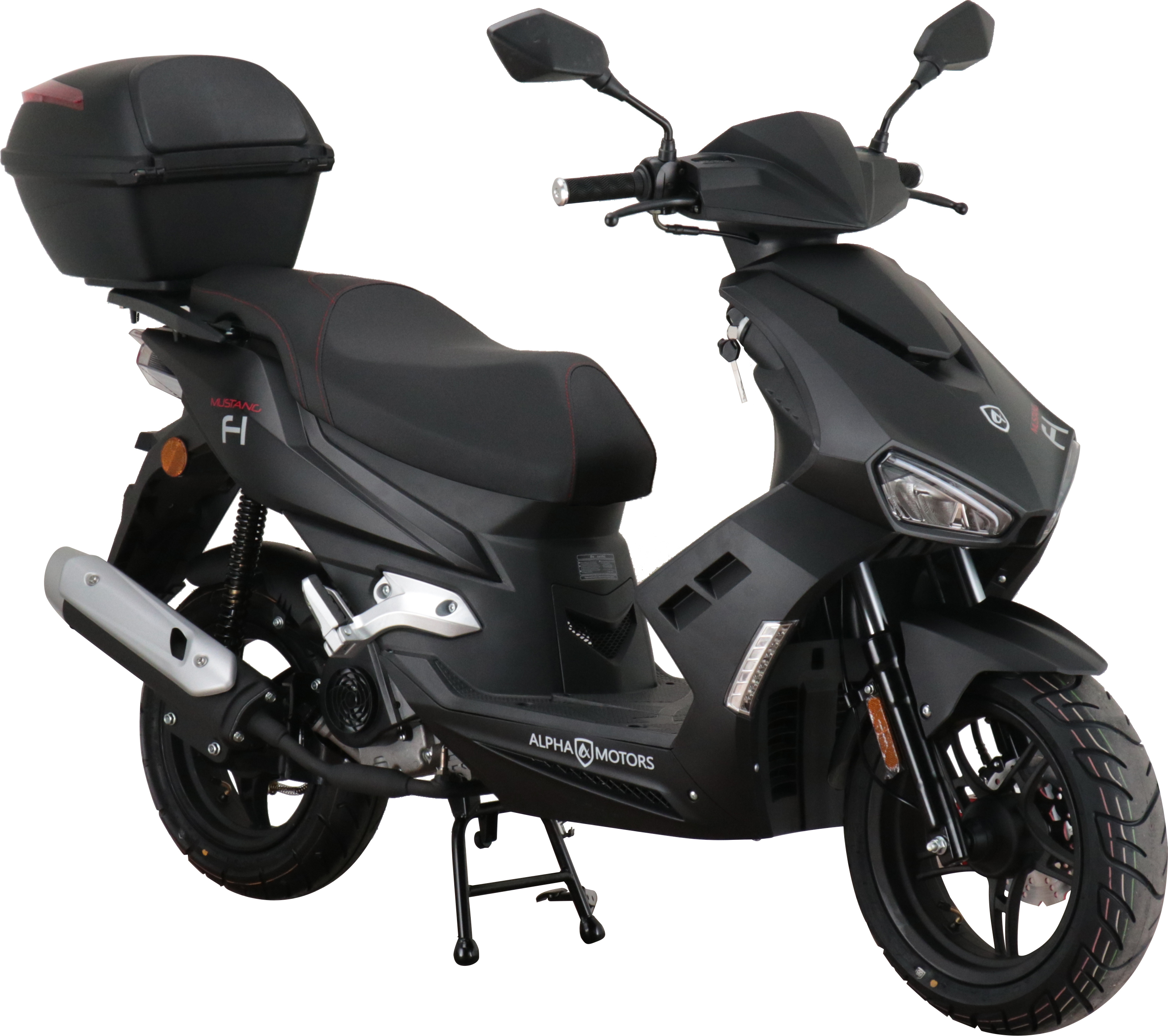 Motorroller Mustang FI 50 ccm 45 kmh EURO 5 mattschwarz inkl. Topcase
