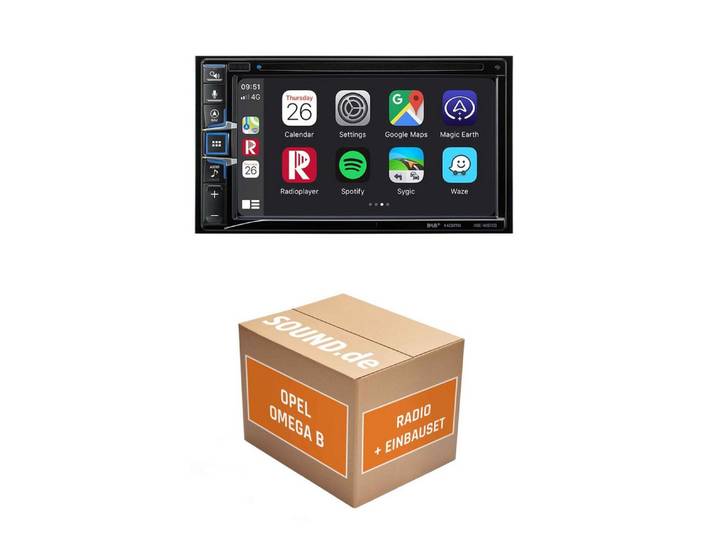 JUST SOUND best choice for caraudio Autoradio Alpine INE-W611D für Opel Omega B2 Lenkrad Navigationssystem Autoradio (RDS, AM/FM Radio, Animiertes Display, Freisprecheinrichtung, 2 DIN)