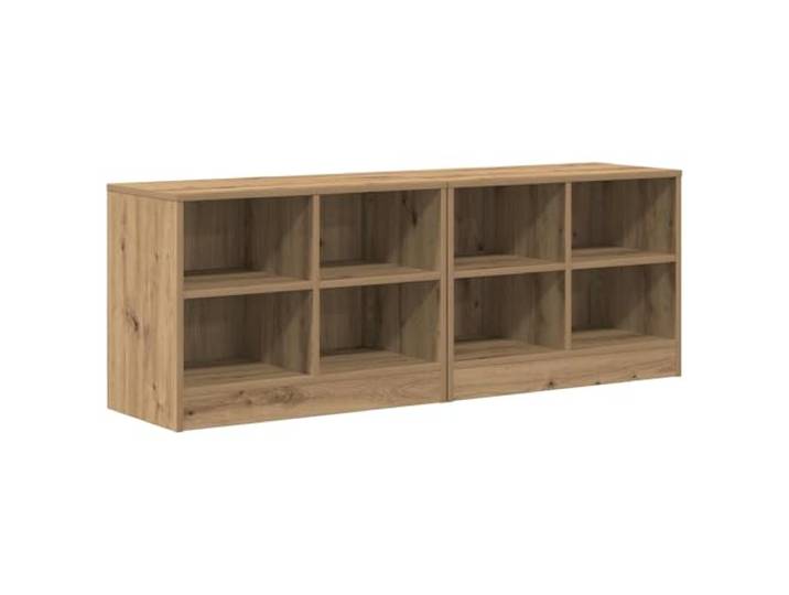 GKHPYURE Bettschrank 2 Stück Eiche Handwerk 66 x 33 x 48 cm Technisches Holz, 4 Ablagen, einfache Reinigung, modernes Design, versteckte Lagerung
