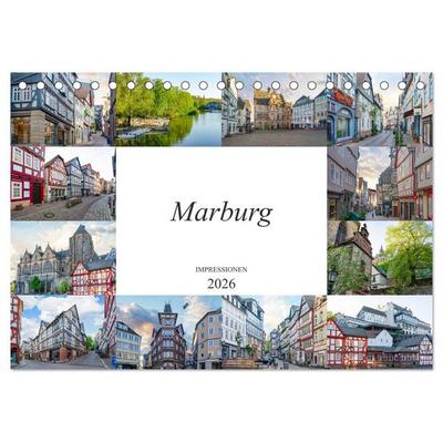 Marburg Impressionen (Tischkalender 2026 DIN A5 quer), CALVENDO Monatskalender