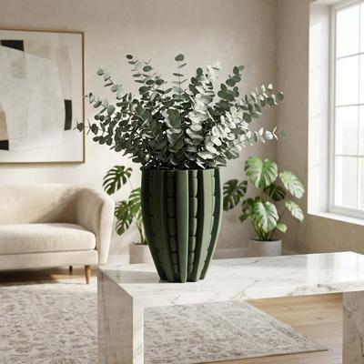 Sagebrook Home Lakeland 3D Printed Vase Stoneware for Elegant Home Decor