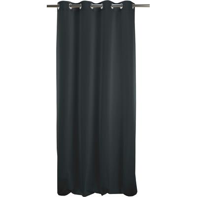 Vorhang APELT "4362 Rips Uni" Gr. 1, schwarz, B:130cm H:245cm, Jacquard, Baumwolle, Polyester, Gardinen, Wasser- und Schmutzabweisend