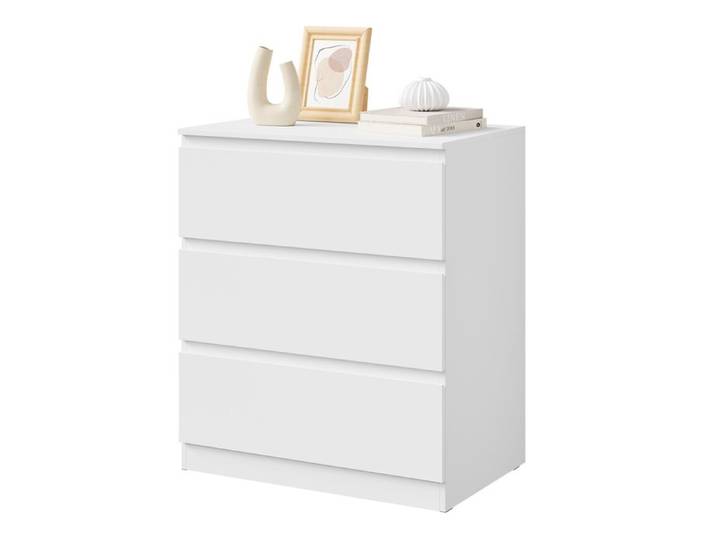 Commode WOLTU - 3 Tiroirs Rangement - Chiffonnier Blanc - en Bois d'Ingénierie - 60x40x70cm
