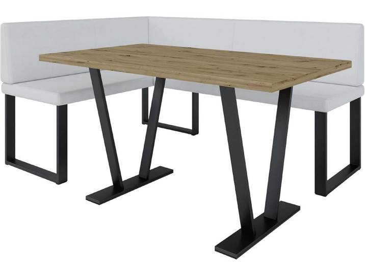 AN FURNITURE STORE Eckbankgruppe Alina Metall mit Tisch, Moderne Sitzecke perfekt für Ihr Esszimmer, Küche (128x168/142x196)