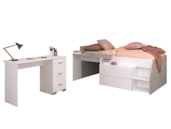 Kinderzimmer MILKY 17 2-teilig weiß/ grau