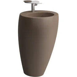 LAUFEN Alessi one Waschtisch, mit integrierter Säule, 1 Hahnloch mittig, mit Überlauf, 520x530, H8119711881041, Farbe: Kaffee matt