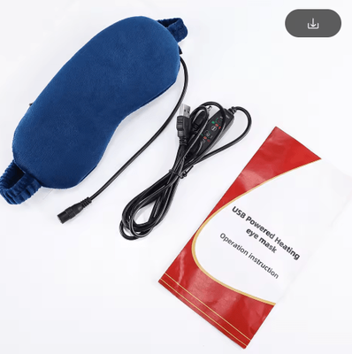 Inspire Picks USB Rechargeable Heated Eye Massage Mask Warm Compress Eyeshade For Eye Fatigue Relief & Sleep blue 5v