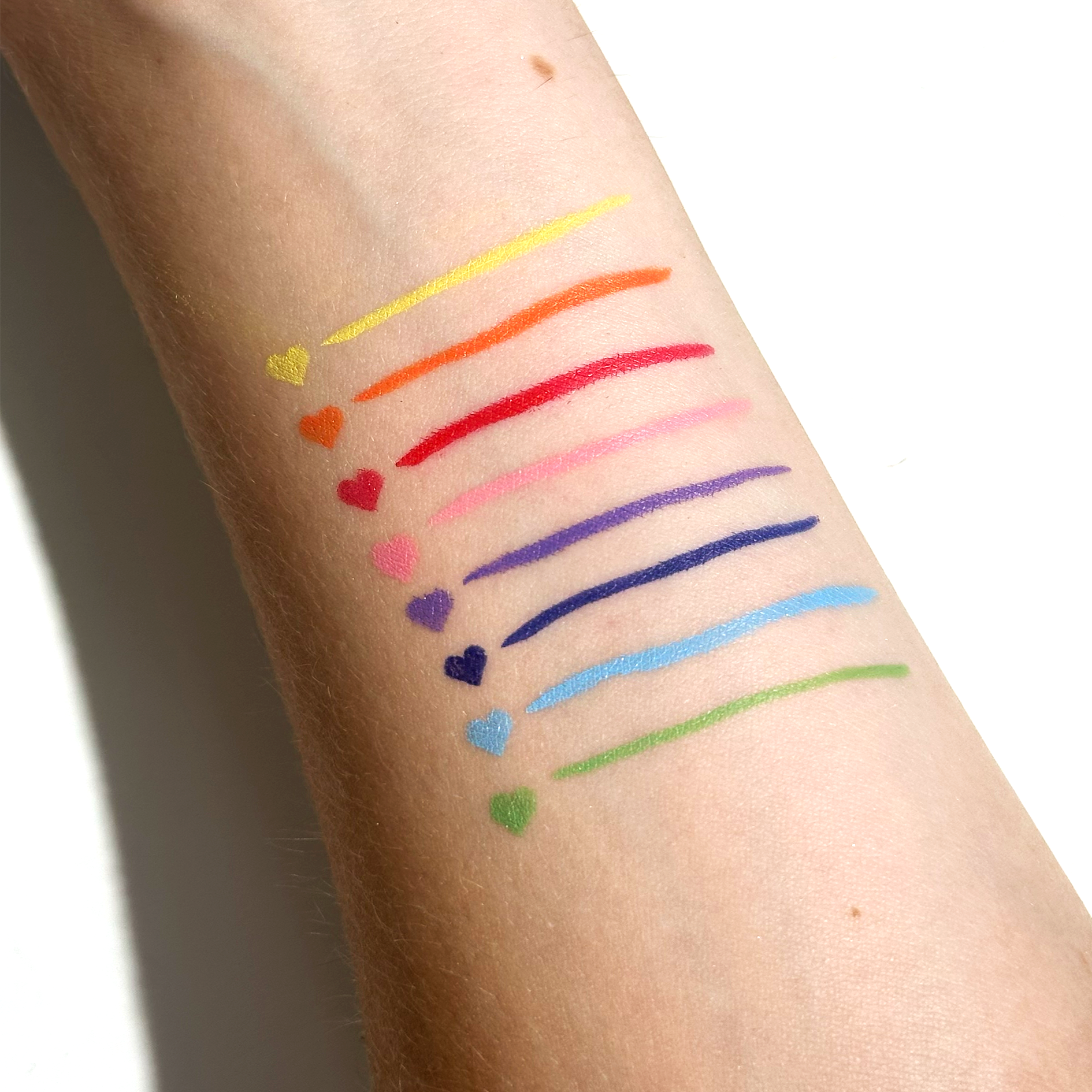 Heart Rainbow Bundle - Stamp & Eyeliner Pen - Glisten Cosmetics