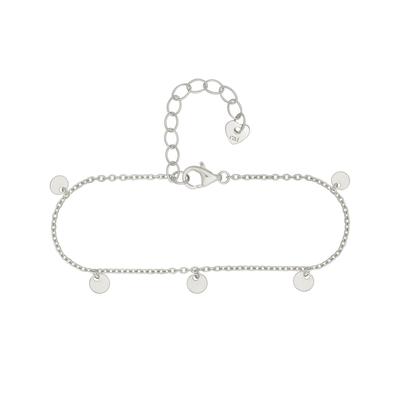Armband CAÏ "925 Silber rhodiniert Anhänger Plättchen", weiß, Armbänder, Damen, 15+4cm, Silber 925 (Sterlingsilber), glänzend, Armband