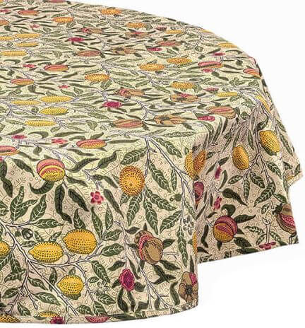 William Morris Fruit 132cm Circular Cotton Tablecloth