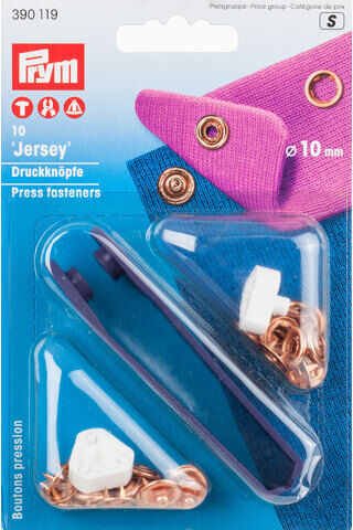 Prym Jersey-Druckknöpfe, kupfer, Größe: 10 mm Ø, Inhalt: 10 Stück