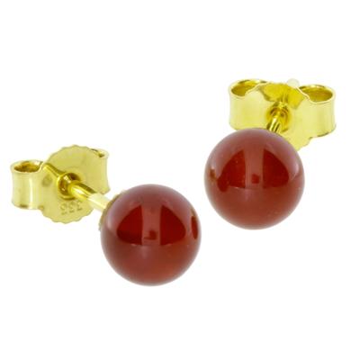 Paar Ohrstecker OSTSEE-SCHMUCK "Ostsee-Schmuck Ohrstecker Kugel 5 mm Ohrstecker Kugel 5 mm", gelb, Ohrringe, Damen, 5mm Durchmesser, Gelbgold 333