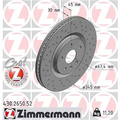 Zimmermann Bremsscheibe [Hersteller-Nr. 430.2650.52] für Opel, Vauxhall