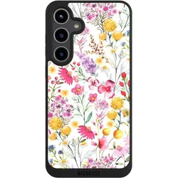 Nivocase Handyhülle für Samsung Galaxy S24+ Hülle NIVOpure Case Schwarz Blumen Frühling Muster (Samsung Galaxy S24+), Smartphone Hülle, Schwarz